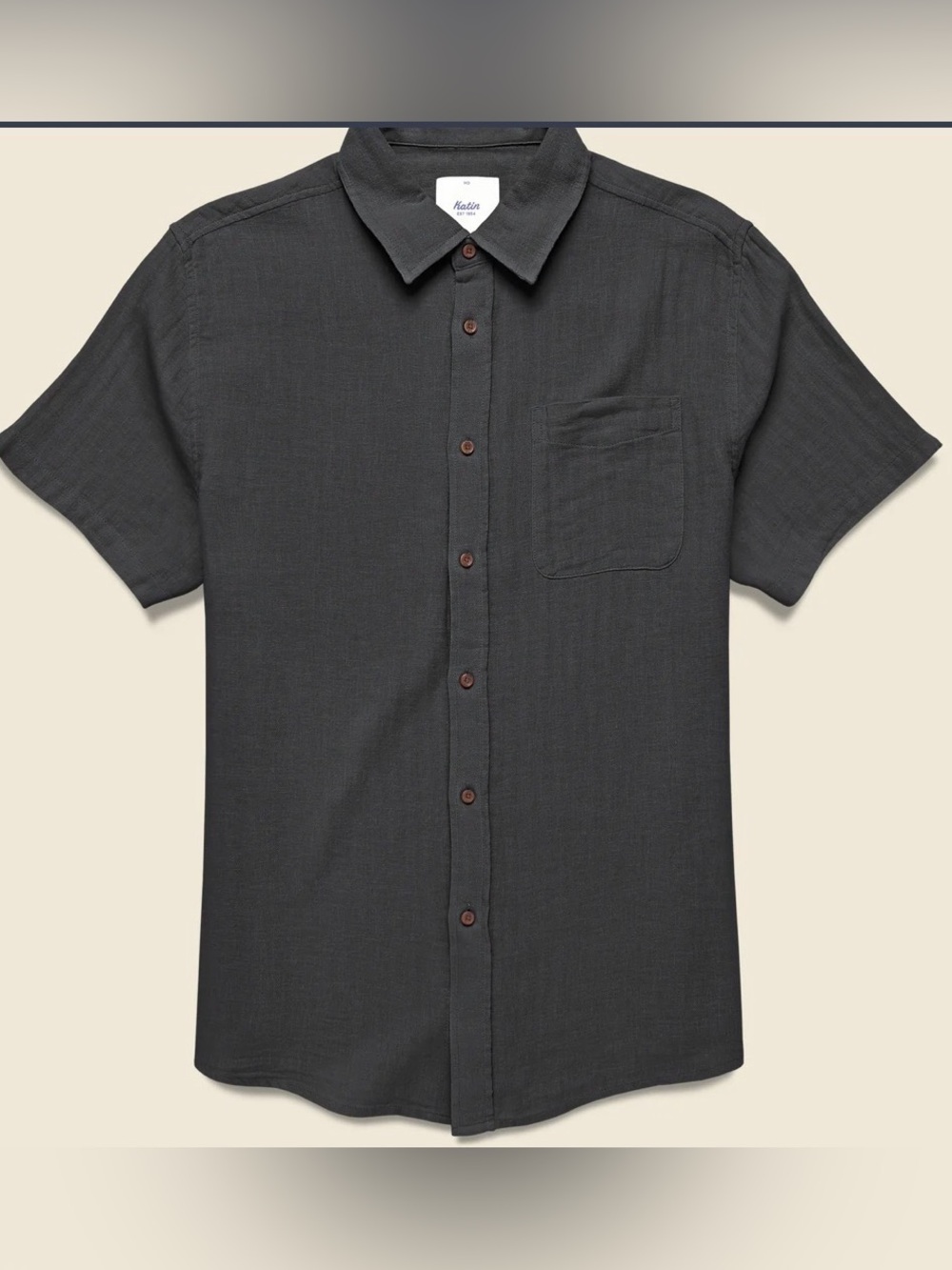Katin Alan Solid Short Sleeve Button-Up Shirt in Black